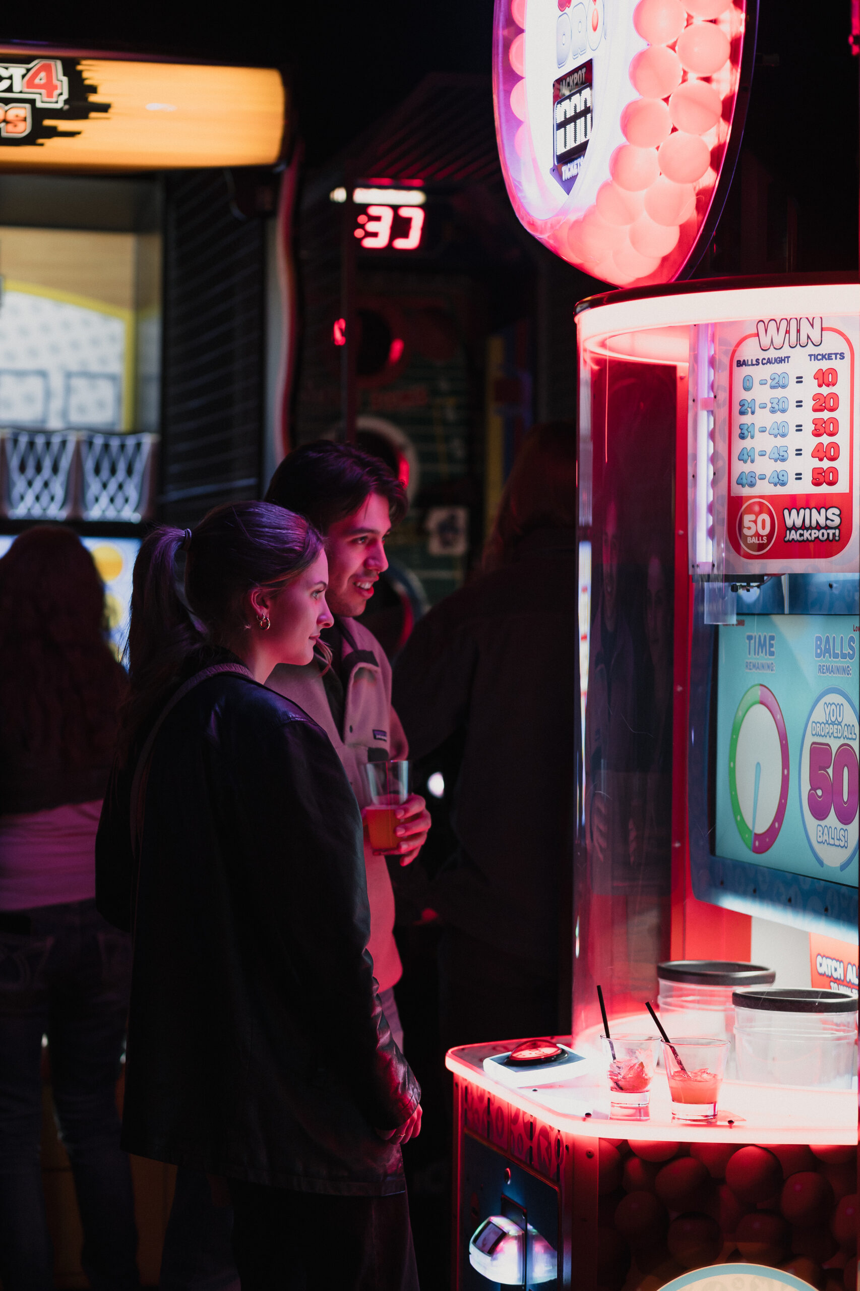 Guests enjoying food, drinks and games at Greta Bar