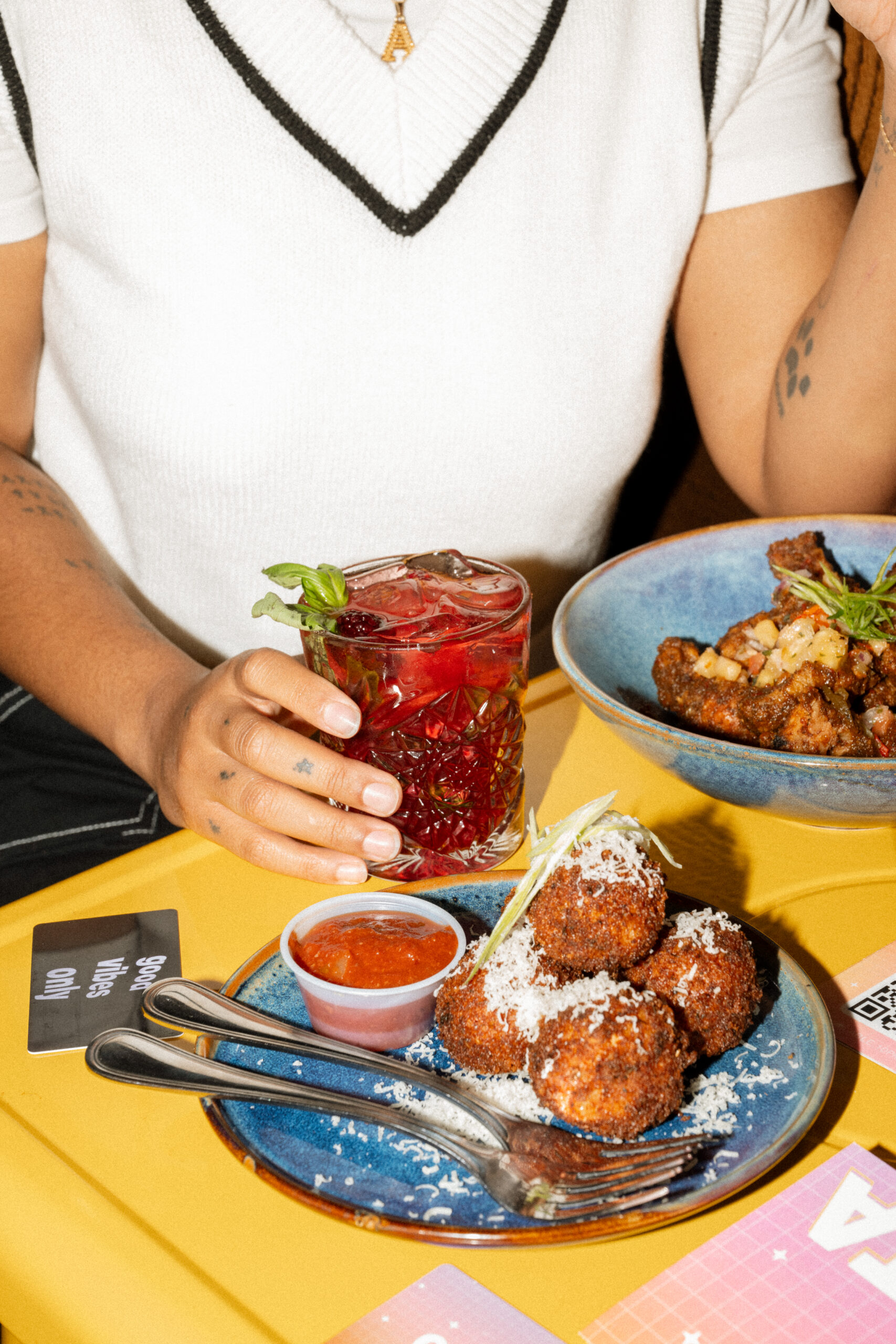 Food served at Greta Bar, serving street food inspired from all around the world from the Greta menu